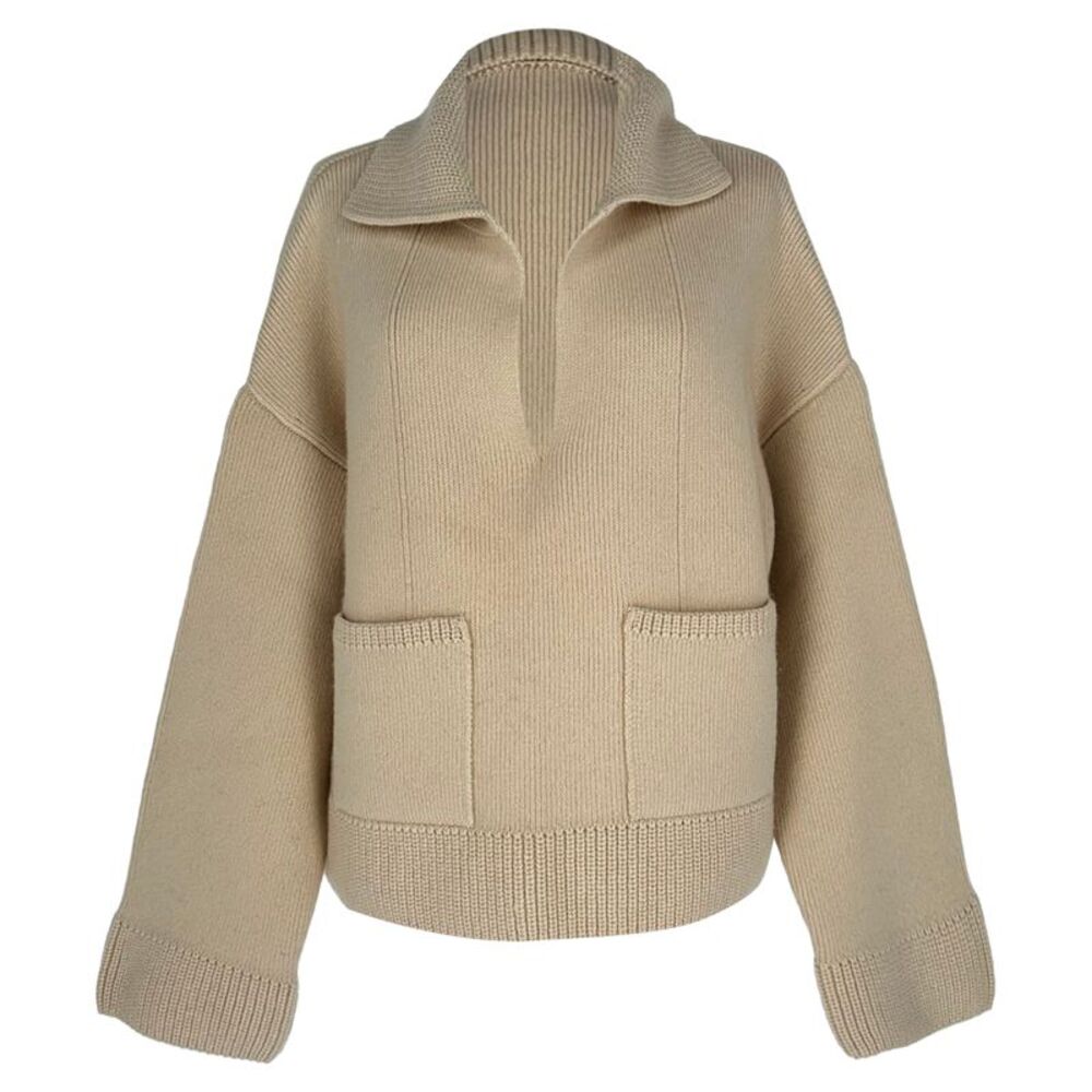 Khaite Cable Knitted Jacket in Beige Cashmere